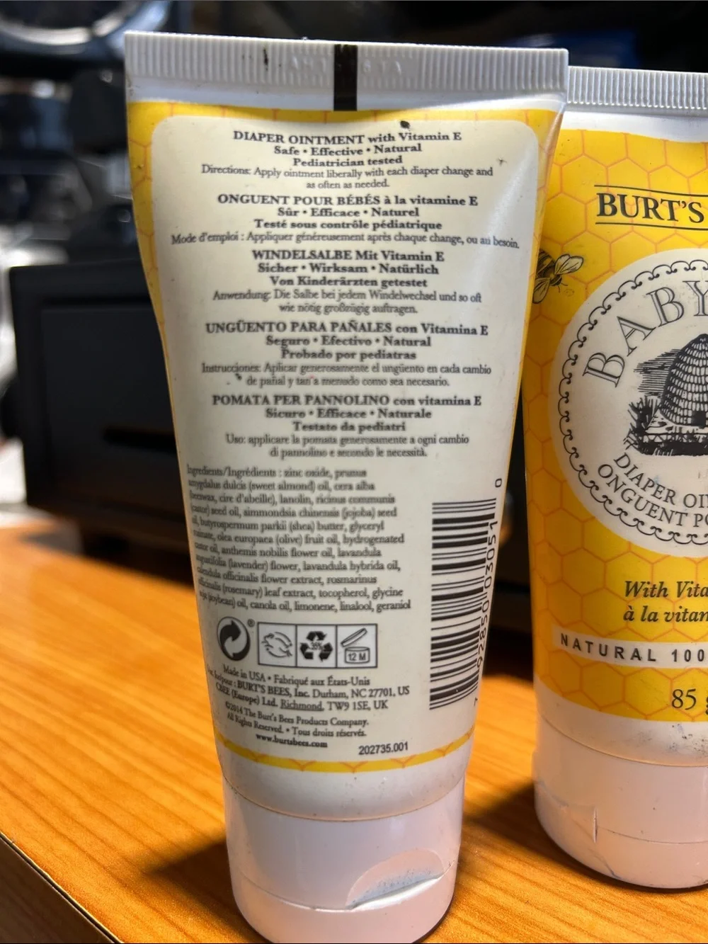3-Pack Burt's Bees Baby Bee Diaper Ointment Tube - Yellow and White